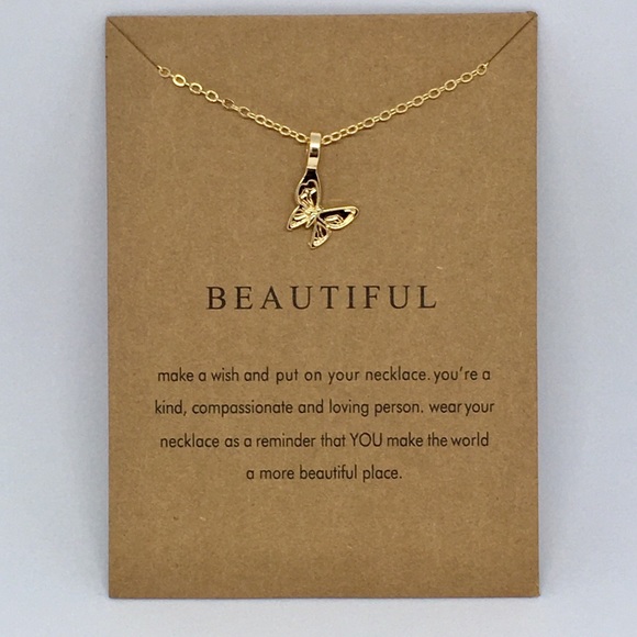 Jewelry - Beautiful Butterfly Make A Wish Necklace